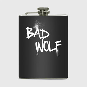 Фляга с принтом Bad wolf в Новосибирске, металлический корпус | емкость 0,22 л, размер 125 х 94 мм. Виниловая наклейка запечатывается полностью | Тематика изображения на принте: bbc | dimension | dr who | jenna coleman | jodie whittaker | matt smith | relative | resolution | space | tardis | the doctor | time | галлифрей | джоди уиттакер | доктор кто | тардис