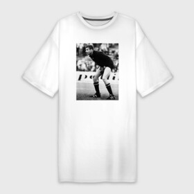 Платье-футболка хлопок с принтом Лев Яшин в Новосибирске,  |  | лев яшин | россия | сборная россии | ссср | футбол | яшин