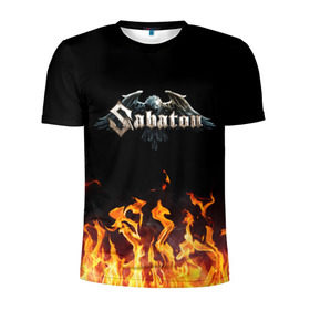 Мужская футболка 3D спортивная с принтом Sabaton в Новосибирске, 100% полиэстер с улучшенными характеристиками | приталенный силуэт, круглая горловина, широкие плечи, сужается к линии бедра | music | rock | sabaton | музыка | рок | сабатон