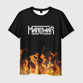 Мужская футболка 3D с принтом Manowar в Новосибирске, 100% полиэфир | прямой крой, круглый вырез горловины, длина до линии бедер | man of war | manowar | music | rock | мановар | музыка | рок