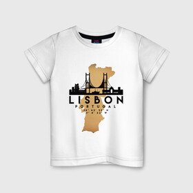 Детская футболка хлопок с принтом Лиссабон (Португалия) в Новосибирске, 100% хлопок | круглый вырез горловины, полуприлегающий силуэт, длина до линии бедер | city | lisbon | portugal | ronaldo | travel | город | европа | карта | лиссабон | мир | португалия | приключение | путешествие | роналду | столица | страна | тиризм | турист | флаг