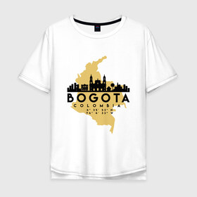 Мужская футболка хлопок Oversize с принтом Богота (Колумбия) в Новосибирске, 100% хлопок | свободный крой, круглый ворот, “спинка” длиннее передней части | bogota | city | columbia | travel | богота | город | европа | карта | колумбия | мир | приключение | путешествие | столица | страна | туризм | турист | флаг