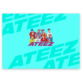 Поздравительная открытка с принтом Ateez в Новосибирске, 100% бумага | плотность бумаги 280 г/м2, матовая, на обратной стороне линовка и место для марки
 | ateez | atiny | destiny | k pop | kpop | kq fellaz | атеез | атез | атэз | ёсан | к поп | кпоп | минки | сан | сонхва | тин поп | уён | хонджун | чонхо | эйтиз | эйтини | юнхо