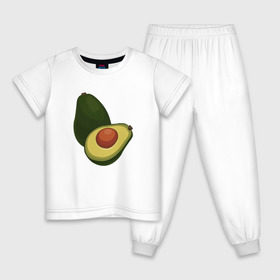 Детская пижама хлопок с принтом Авокадо в Новосибирске, 100% хлопок |  брюки и футболка прямого кроя, без карманов, на брюках мягкая резинка на поясе и по низу штанин
 | авокадо | еда | рисунок