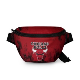 Поясная сумка 3D с принтом CHICAGO BULLS в Новосибирске, 100% полиэстер | плотная ткань, ремень с регулируемой длиной, внутри несколько карманов для мелочей, основное отделение и карман с обратной стороны сумки застегиваются на молнию | 23 | bright | bulls | chicago bulls | fire | flame | heat | jordan | light | logo | michael jordan | nba | paris saint germain | psg | red | sport | wildfire | быки | джордан | искры | лого | майкл джордан | огненный | огонь | пламя | пожар