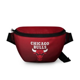 Поясная сумка 3D с принтом CHICAGO BULLS в Новосибирске, 100% полиэстер | плотная ткань, ремень с регулируемой длиной, внутри несколько карманов для мелочей, основное отделение и карман с обратной стороны сумки застегиваются на молнию | bulls | chicago | chicago bulls | nba | red bulls | usa | америка | быки | нба | сша | чикаго буллс