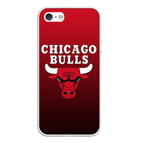 Чехол для iPhone 5/5S матовый с принтом CHICAGO BULLS в Новосибирске, Силикон | Область печати: задняя сторона чехла, без боковых панелей | bulls | chicago | chicago bulls | nba | red bulls | usa | америка | быки | нба | сша | чикаго буллс