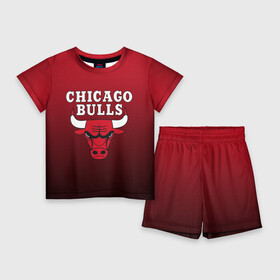 Детский костюм с шортами 3D с принтом CHICAGO BULLS в Новосибирске,  |  | bulls | chicago | chicago bulls | nba | red bulls | usa | америка | быки | нба | сша | чикаго буллс