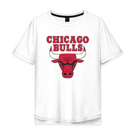 Мужская футболка хлопок Oversize с принтом CHICAGO BULLS в Новосибирске, 100% хлопок | свободный крой, круглый ворот, “спинка” длиннее передней части | Тематика изображения на принте: bulls | chicago | chicago bulls | nba | red bulls | usa | америка | быки | нба | сша | чикаго буллс