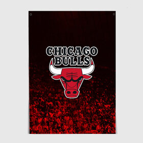 Постер с принтом CHICAGO BULLS в Новосибирске, 100% бумага
 | бумага, плотность 150 мг. Матовая, но за счет высокого коэффициента гладкости имеет небольшой блеск и дает на свету блики, но в отличии от глянцевой бумаги не покрыта лаком | bulls | chicago | chicago bulls | nba | red bulls | usa | америка | быки | нба | сша | чикаго буллс