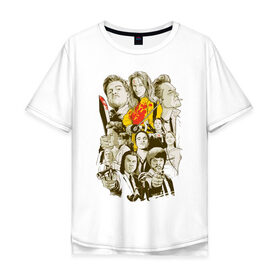 Мужская футболка хлопок Oversize с принтом Фильмы Тарантино в Новосибирске, 100% хлопок | свободный крой, круглый ворот, “спинка” длиннее передней части | tarantino | тарантино