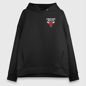 Женское худи Oversize хлопок с принтом CHICAGO BULLS (НА СПИНЕ) в Новосибирске, френч-терри — 70% хлопок, 30% полиэстер. Мягкий теплый начес внутри —100% хлопок | боковые карманы, эластичные манжеты и нижняя кромка, капюшон на магнитной кнопке | Тематика изображения на принте: bulls | chicago | chicago bulls | nba | red bulls | usa | америка | быки | нба | сша | чикаго буллс