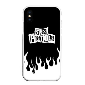 Чехол для iPhone XS Max матовый с принтом Sex Pistols в Новосибирске, Силикон | Область печати: задняя сторона чехла, без боковых панелей | music | rock | музыка | пистолс | рок