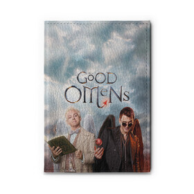 Обложка для автодокументов с принтом Good Omens в Новосибирске, натуральная кожа |  размер 19,9*13 см; внутри 4 больших “конверта” для документов и один маленький отдел — туда идеально встанут права | Тематика изображения на принте: aziraphale | crowley | david | demon | good | omens | pratchett | tennant | terry | азирафаэль | ангел | благие | демон | дэвид | знамения | кроули | майкл шин | пратчетт | теннант | терри