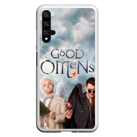 Чехол для Honor 20 с принтом Good Omens в Новосибирске, Силикон | Область печати: задняя сторона чехла, без боковых панелей | aziraphale | crowley | david | demon | good | omens | pratchett | tennant | terry | азирафаэль | ангел | благие | демон | дэвид | знамения | кроули | майкл шин | пратчетт | теннант | терри