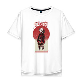 Мужская футболка хлопок Oversize с принтом Аниме Demon Slayer в Новосибирске, 100% хлопок | свободный крой, круглый ворот, “спинка” длиннее передней части | anime | demon slayer | kimetsu no yaiba | аниме | клинок рассекающий демонов