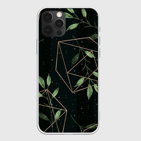 Чехол для iPhone 12 Pro Max с принтом Геометрия в природе в Новосибирске, Силикон |  | абстрактное | белое | ветви | ветвь | ветка | геометрические фигуры | желтое | зелёное | капли | листок | листья | природа | точки | чёрное