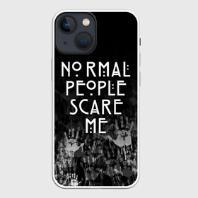 Чехол для iPhone 13 mini с принтом AHS | AMERICAN HORROR STORY в Новосибирске,  |  | ahs | american horror story | normal people scare me | американская история ужасов | нормальные люди пугают меня | сериал