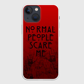 Чехол для iPhone 13 mini с принтом AHS в Новосибирске,  |  | ahs | american horror story | normal people scare me | американская история ужасов | нормальные люди пугают меня | сериал