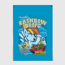 Постер с принтом Rainbow brops в Новосибирске, 100% бумага
 | бумага, плотность 150 мг. Матовая, но за счет высокого коэффициента гладкости имеет небольшой блеск и дает на свету блики, но в отличии от глянцевой бумаги не покрыта лаком | applejack | little | magic | mlp | my | pinkie pie | pony | rainbow dash | rarity | twilight | дракон | дружба | единорог | искорка | пони | селестия | спайк | сумеречная | это чудо