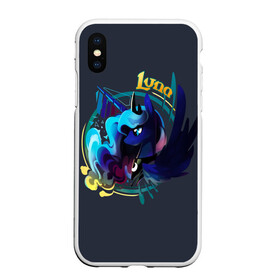 Чехол для iPhone XS Max матовый с принтом My little pony Luna в Новосибирске, Силикон | Область печати: задняя сторона чехла, без боковых панелей | applejack | little | magic | mlp | my | pinkie pie | pony | rainbow dash | rarity | twilight | дракон | дружба | единорог | искорка | пони | селестия | спайк | сумеречная | это чудо