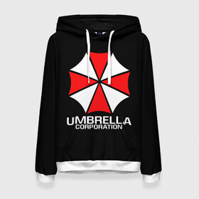 Женская толстовка 3D с принтом UMBRELLA CORP | АМБРЕЛЛА КОРП в Новосибирске, 100% полиэстер  | двухслойный капюшон со шнурком для регулировки, мягкие манжеты на рукавах и по низу толстовки, спереди карман-кенгуру с мягким внутренним слоем. | ada wong | biohazard | leon | nemesis | project resistance | raccoon city | re | re3 | resident evil | resident evil 3 | rpd | stars | umbrella | ада вонг | амбрелла | немезис | ужасы