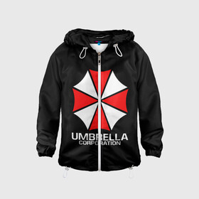 Детская ветровка 3D с принтом UMBRELLA CORP | АМБРЕЛЛА КОРП в Новосибирске, 100% полиэстер | подол и капюшон оформлены резинкой с фиксаторами, по бокам два кармана без застежек, один потайной карман на груди | Тематика изображения на принте: ada wong | biohazard | leon | nemesis | project resistance | raccoon city | re | re3 | resident evil | resident evil 3 | rpd | stars | umbrella | ада вонг | амбрелла | немезис | ужасы