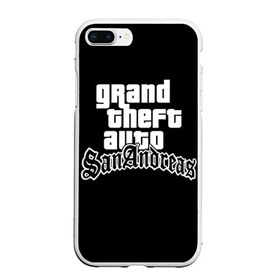 Чехол для iPhone 7Plus/8 Plus матовый с принтом GTA San Andreas в Новосибирске, Силикон | Область печати: задняя сторона чехла, без боковых панелей | gta | sa | sanandreas | футболка | чёрный