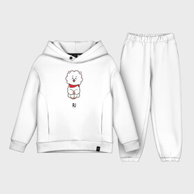 Детский костюм хлопок Oversize с принтом BTS BT21 RJ в Новосибирске,  |  | bt21 | bts | j hope | jimin | jin | jungkook | k pop | puzzle star bt21 | rj | rm | suga | v | для детей | игра | музыка