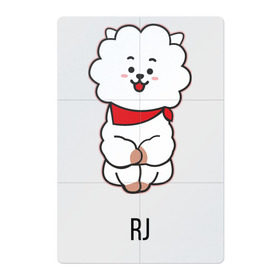 Магнитный плакат 2Х3 с принтом BTS BT21 RJ в Новосибирске, Полимерный материал с магнитным слоем | 6 деталей размером 9*9 см | bt21 | bts | j hope | jimin | jin | jungkook | k pop | puzzle star bt21 | rj | rm | suga | v | для детей | игра | музыка