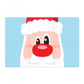 Магнитный плакат 3Х2 с принтом Лицо Дедушки мороза в Новосибирске, Полимерный материал с магнитным слоем | 6 деталей размером 9*9 см | 2020 | christmas | claus | happy | merry | new | santa | year | год | годом | дед | дедушка | клаус | мороз | новый | новым | подарок | поздравить | рождество | рождеством | санта