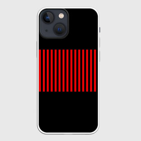 Чехол для iPhone 13 mini с принтом Red and Black Lines в Новосибирске,  |  | black | black and red | hype | lines | red | красный | линии | черный