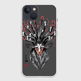 Чехол для iPhone 13 с принтом Princess Mononoke в Новосибирске,  |  | eboshi | ghibli | hayao | hime | lady | miyazaki | mononoke | princess | studio | аситака | волчица | гибли | дух леса | мононоке | моро | сан