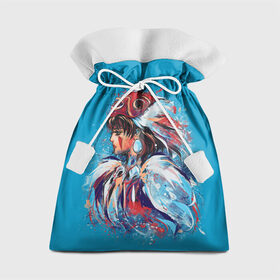 Подарочный 3D мешок с принтом Принцесса Мононоке в Новосибирске, 100% полиэстер | Размер: 29*39 см | Тематика изображения на принте: eboshi | ghibli | hayao | hime | lady | miyazaki | mononoke | princess | studio | аситака | волчица | гибли | дух леса | мононоке | моро | сан