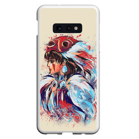 Чехол для Samsung S10E с принтом Princess Mononoke в Новосибирске, Силикон | Область печати: задняя сторона чехла, без боковых панелей | Тематика изображения на принте: eboshi | ghibli | hayao | hime | lady | miyazaki | mononoke | princess | studio | аситака | волчица | гибли | дух леса | мононоке | моро | сан