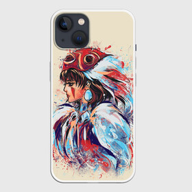 Чехол для iPhone 13 с принтом Princess Mononoke в Новосибирске,  |  | eboshi | ghibli | hayao | hime | lady | miyazaki | mononoke | princess | studio | аситака | волчица | гибли | дух леса | мононоке | моро | сан