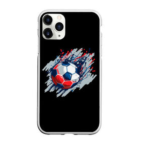 Чехол для iPhone 11 Pro Max матовый с принтом Мяч в Новосибирске, Силикон |  | football | game | russia | sport | брызги красок | игра | россия | спорт | футбол | футбольный мяч