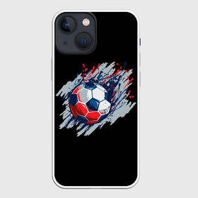 Чехол для iPhone 13 mini с принтом Мяч в Новосибирске,  |  | football | game | russia | sport | брызги красок | игра | россия | спорт | футбол | футбольный мяч