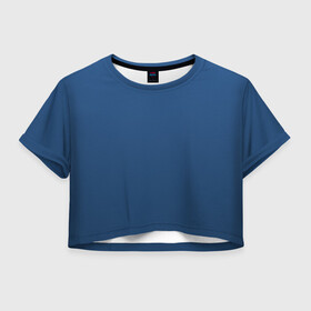 Женская футболка Crop-top 3D с принтом 19-4052 Classic Blue в Новосибирске, 100% полиэстер | круглая горловина, длина футболки до линии талии, рукава с отворотами | 9 4052 | без дизайна | без принта | без узора | главный цвет 2020 года | код цвета | нг | новый год | праздник | про | рождество | синий | синяя одежда | цвет нового года