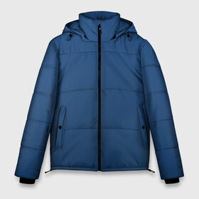 Мужская зимняя куртка 3D с принтом 19-4052 Classic Blue в Новосибирске, верх — 100% полиэстер; подкладка — 100% полиэстер; утеплитель — 100% полиэстер | длина ниже бедра, свободный силуэт Оверсайз. Есть воротник-стойка, отстегивающийся капюшон и ветрозащитная планка. 

Боковые карманы с листочкой на кнопках и внутренний карман на молнии. | 9 4052 | без дизайна | без принта | без узора | главный цвет 2020 года | код цвета | нг | новый год | праздник | про | рождество | синий | синяя одежда | цвет нового года