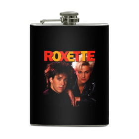 Фляга с принтом Roxette в Новосибирске, металлический корпус | емкость 0,22 л, размер 125 х 94 мм. Виниловая наклейка запечатывается полностью | pop | rock | roxette | мари фредрикссон | пер гессле | поп | поп рок. евро поп | рок | роксет | роксэт