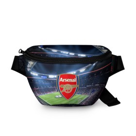 Поясная сумка 3D с принтом FC Arsenal в Новосибирске, 100% полиэстер | плотная ткань, ремень с регулируемой длиной, внутри несколько карманов для мелочей, основное отделение и карман с обратной стороны сумки застегиваются на молнию | arsenal | england | англия | арсенал