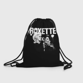 Рюкзак-мешок 3D с принтом Roxette в Новосибирске, 100% полиэстер | плотность ткани — 200 г/м2, размер — 35 х 45 см; лямки — толстые шнурки, застежка на шнуровке, без карманов и подкладки | pop | rock | roxette | мари фредрикссон | пер гессле | поп | поп рок. евро поп | рок | роксет | роксэт