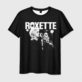 Мужская футболка 3D с принтом Roxette в Новосибирске, 100% полиэфир | прямой крой, круглый вырез горловины, длина до линии бедер | pop | rock | roxette | мари фредрикссон | пер гессле | поп | поп рок. евро поп | рок | роксет | роксэт