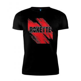 Мужская футболка премиум с принтом Roxette в Новосибирске, 92% хлопок, 8% лайкра | приталенный силуэт, круглый вырез ворота, длина до линии бедра, короткий рукав | Тематика изображения на принте: roxette | европоп | музыка | поп | ро | рок | роксэт