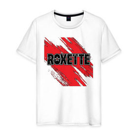 Мужская футболка хлопок с принтом Roxette в Новосибирске, 100% хлопок | прямой крой, круглый вырез горловины, длина до линии бедер, слегка спущенное плечо. | roxette | европоп | музыка | поп | ро | рок | роксэт
