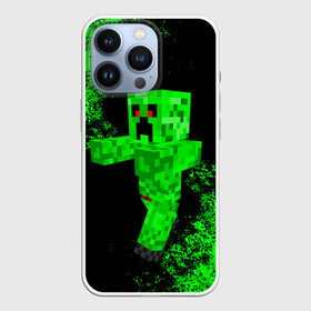 Чехол для iPhone 13 Pro с принтом MINECRAFT в Новосибирске,  |  | game | minecraft | блоки | игра | квадраты | компьютерная игра | крипер | майнкрафт