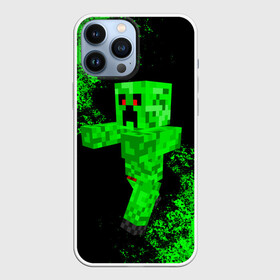 Чехол для iPhone 13 Pro Max с принтом MINECRAFT в Новосибирске,  |  | game | minecraft | блоки | игра | квадраты | компьютерная игра | крипер | майнкрафт