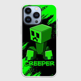 Чехол для iPhone 13 Pro с принтом MINECRAFT CREEPER в Новосибирске,  |  | game | minecraft | блоки | игра | квадраты | компьютерная игра | крипер | майнкрафт