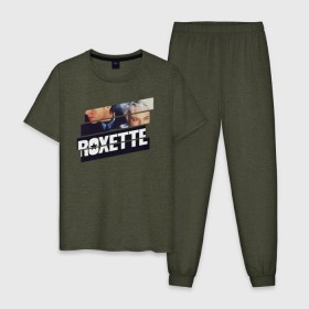 Мужская пижама хлопок с принтом Roxette в Новосибирске, 100% хлопок | брюки и футболка прямого кроя, без карманов, на брюках мягкая резинка на поясе и по низу штанин
 | Тематика изображения на принте: 